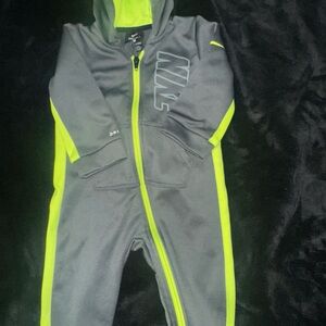 Nike Kids Charcoal and Lime One Piece